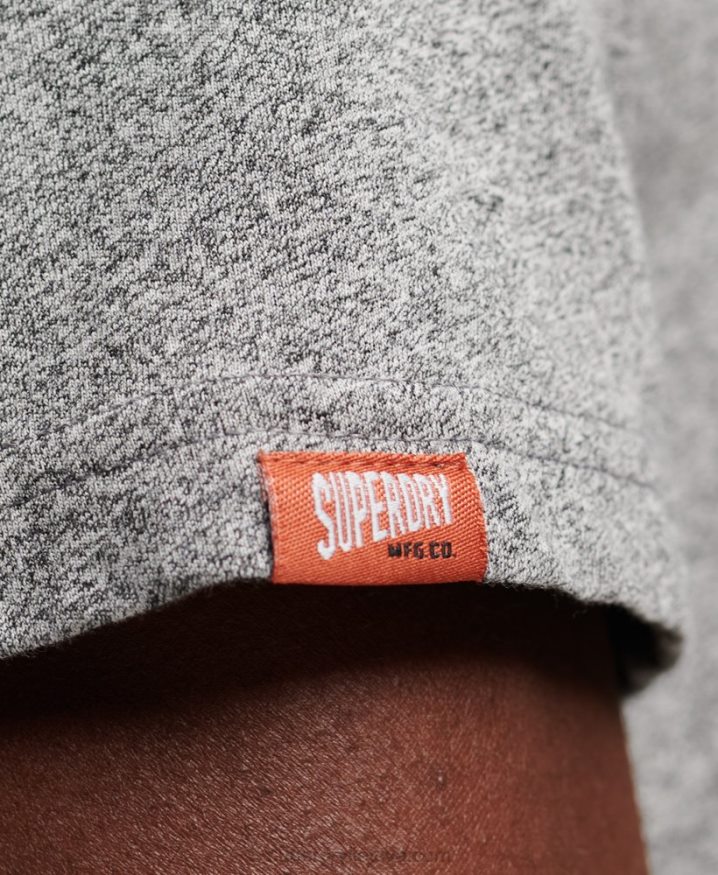 Superdry Vintage Logo Store Embossed T-Shirt Light Grey Men