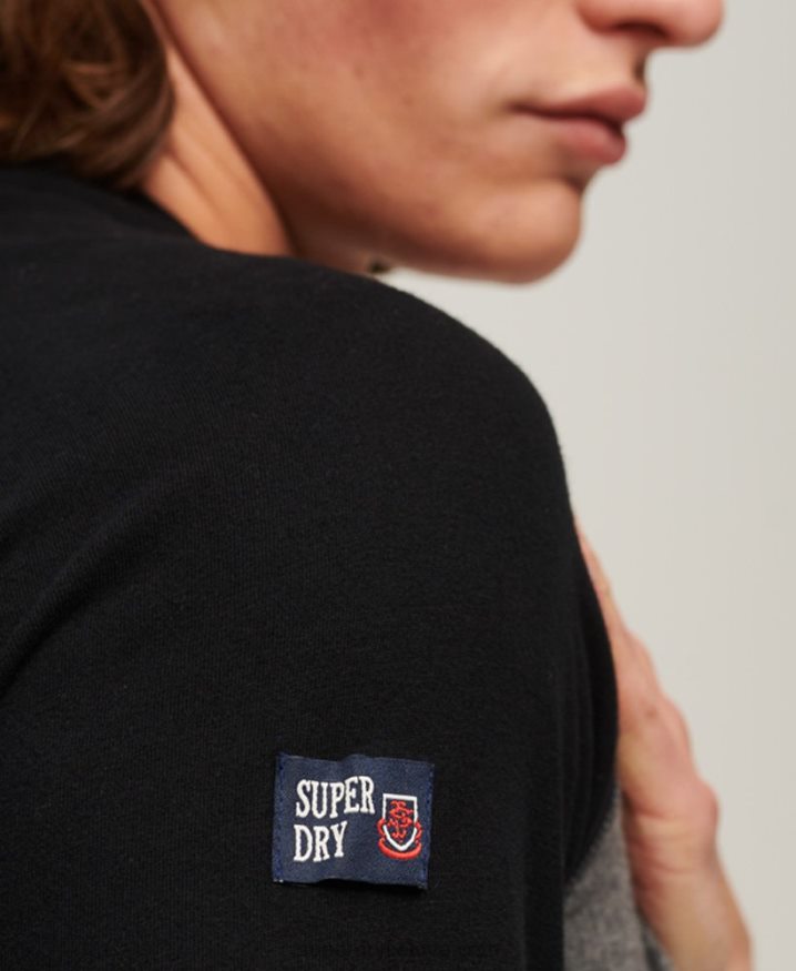 Superdry Vintage Logo Store Raglan Long Sleeve Top Dark Grey Men