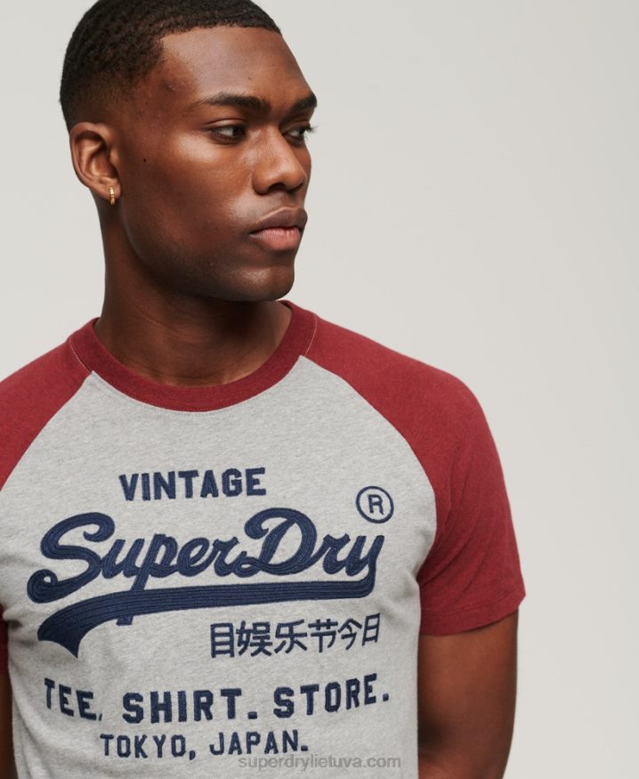 Superdry Vintage Logo Store Raglan T-Shirt Red Men