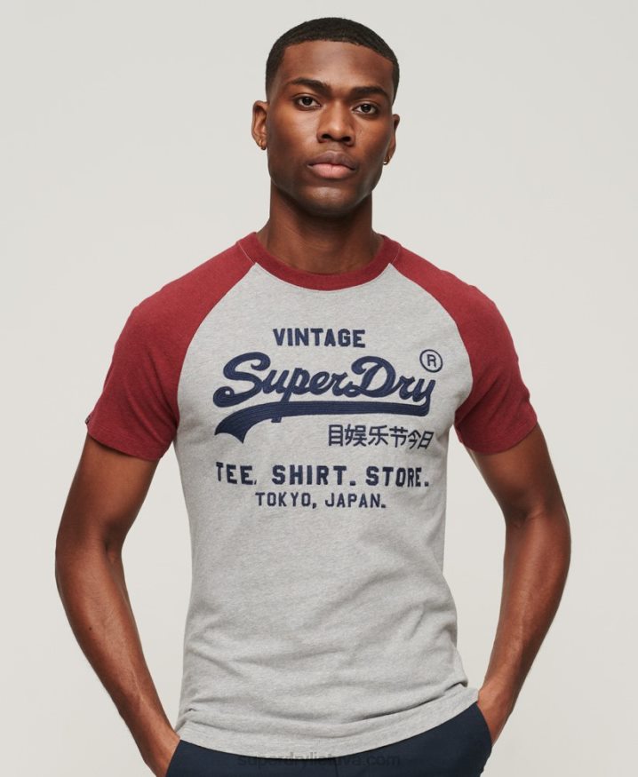 Superdry Vintage Logo Store Raglan T-Shirt Red Men