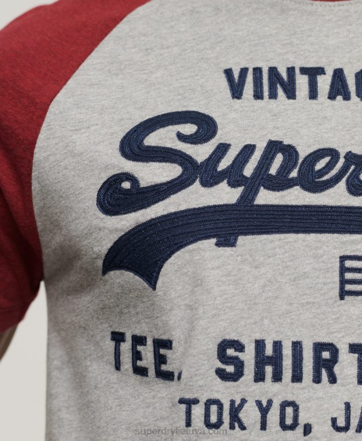 Superdry Vintage Logo Store Raglan T-Shirt Red Men