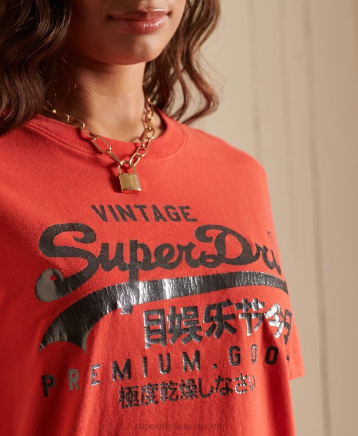 Superdry Vintage Logo Tonal T-shirt Red Women