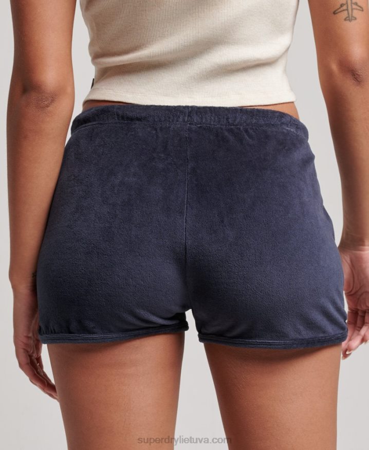 Superdry Vintage Logo Velour Racer Short Navy Women