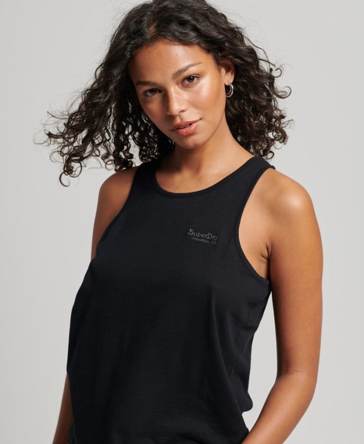 Superdry Vintage Logo Vest Black Women