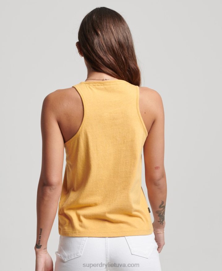 Superdry Vintage Logo Vest Yellow Women