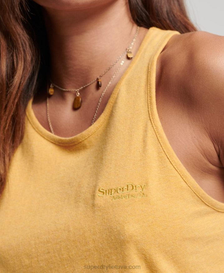 Superdry Vintage Logo Vest Yellow Women