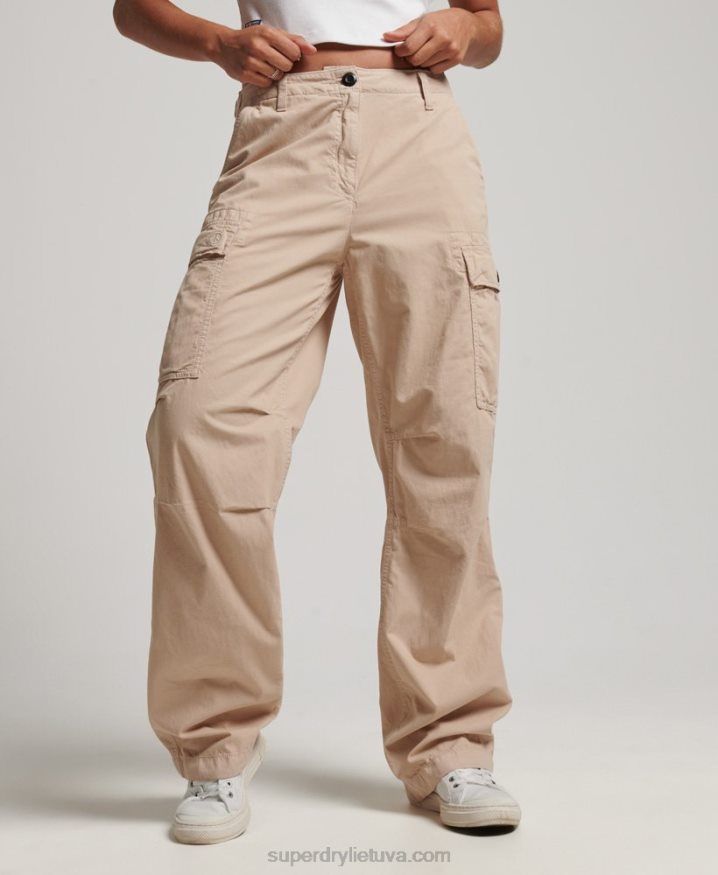 Superdry Vintage Low Rise Cargo Trousers Brown Women