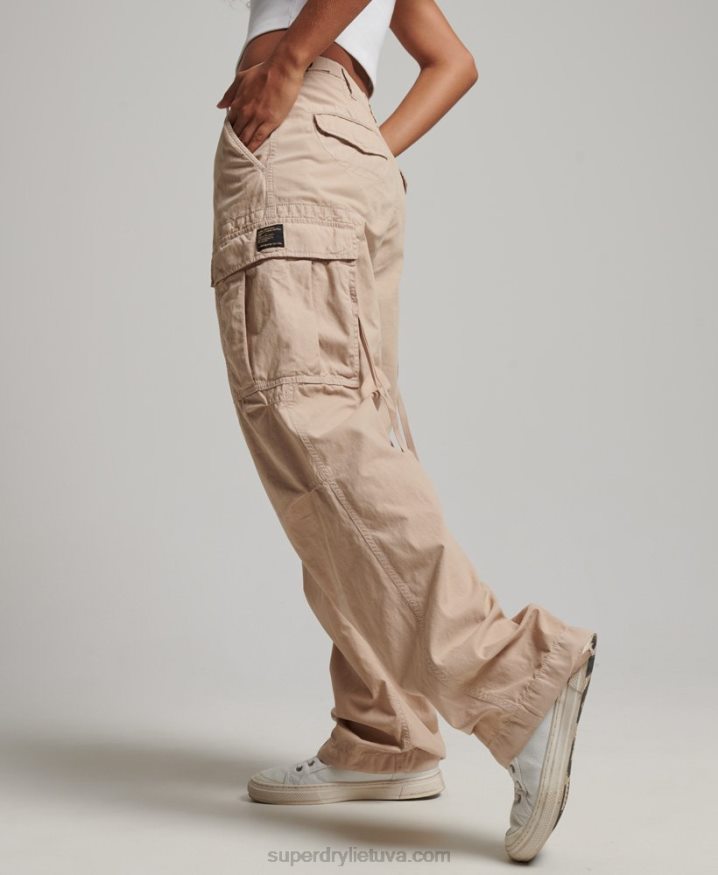 Superdry Vintage Low Rise Cargo Trousers Brown Women