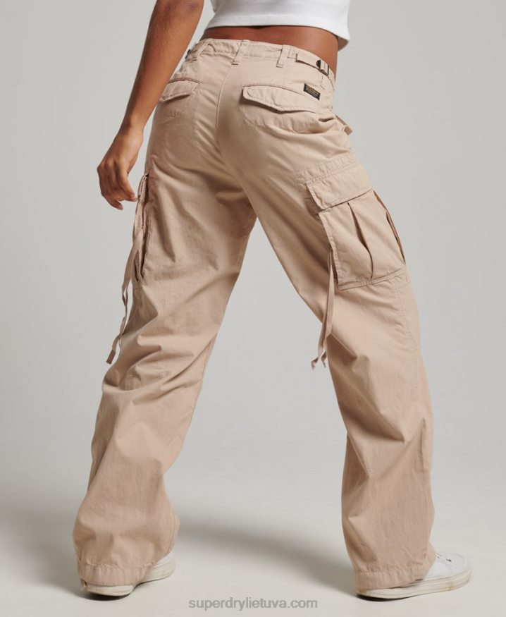 Superdry Vintage Low Rise Cargo Trousers Brown Women