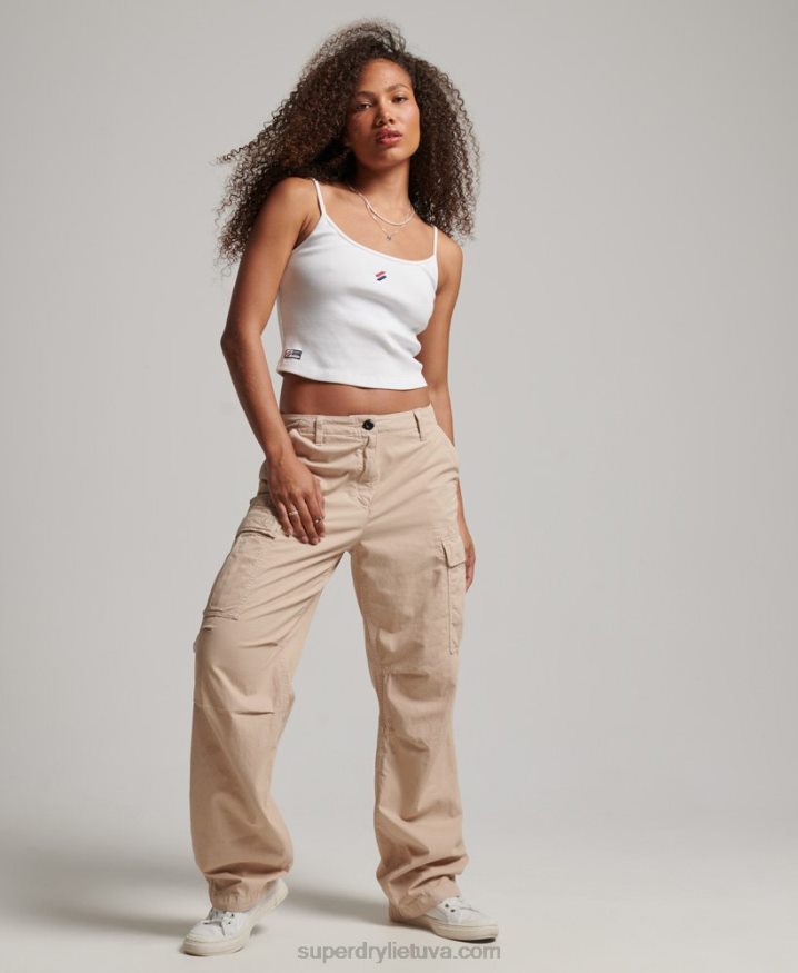 Superdry Vintage Low Rise Cargo Trousers Brown Women