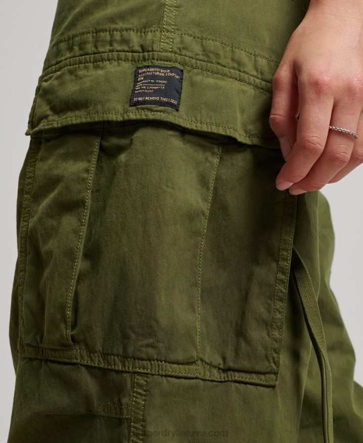 Superdry Vintage Low Rise Cargo Trousers Green Women