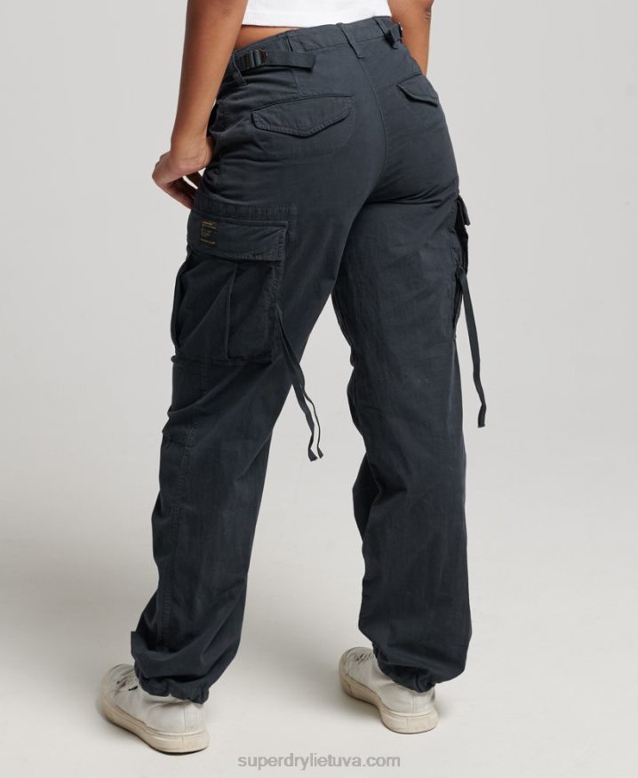 Superdry Vintage Low Rise Cargo Trousers Navy Women