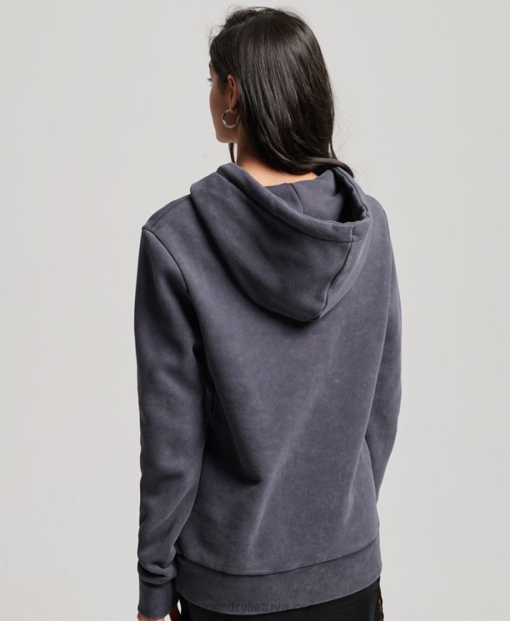 Superdry Vintage Merch Store Hoodie Dark Grey Women