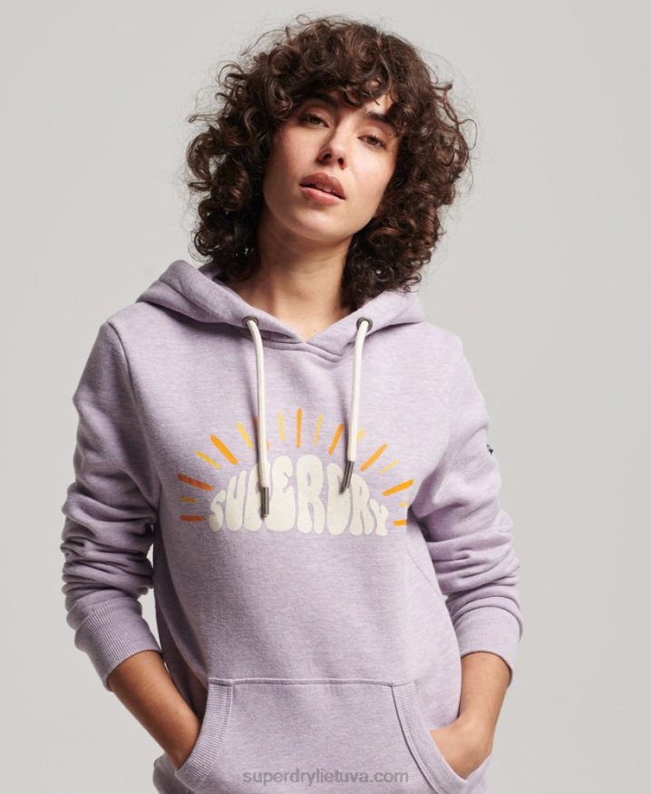 Superdry Vintage Nostalgia Hoodie Purple Women