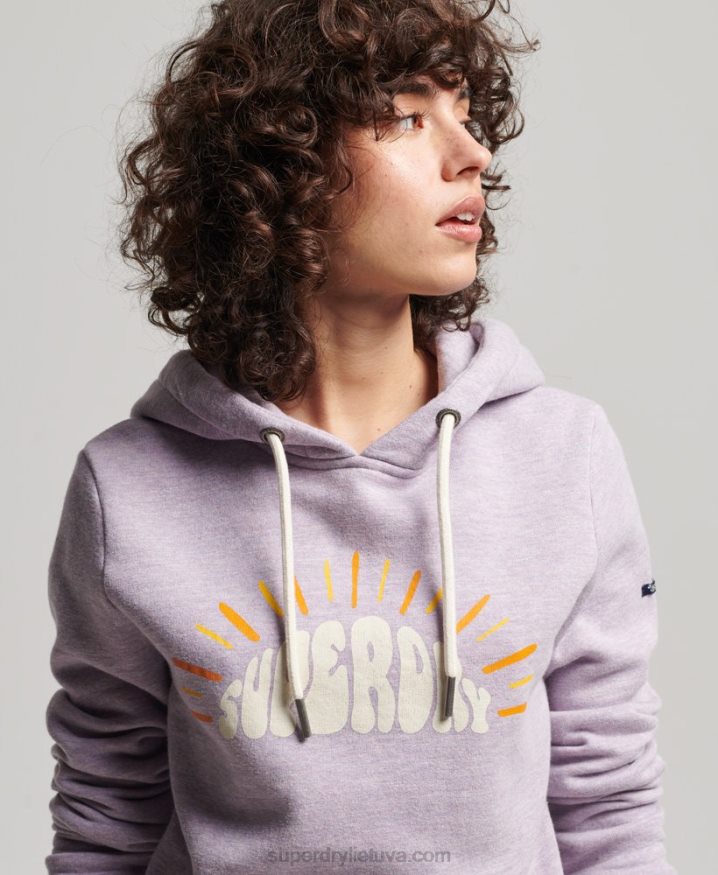 Superdry Vintage Nostalgia Hoodie Purple Women