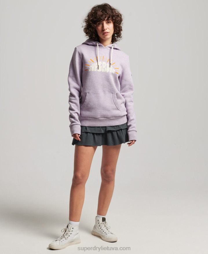 Superdry Vintage Nostalgia Hoodie Purple Women