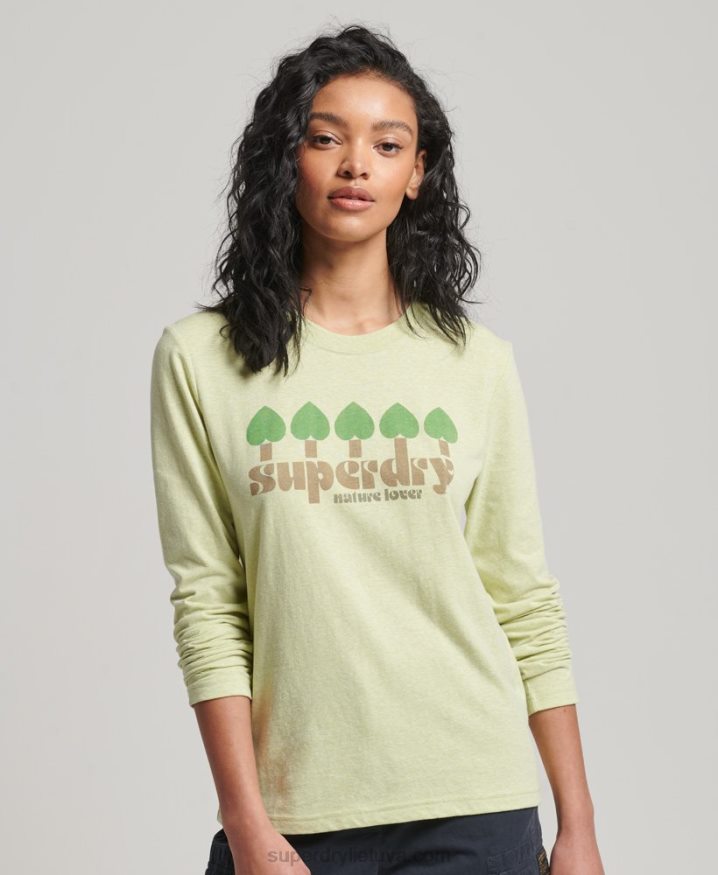 Superdry Vintage Nostalgia Long Sleeve Top Green Women