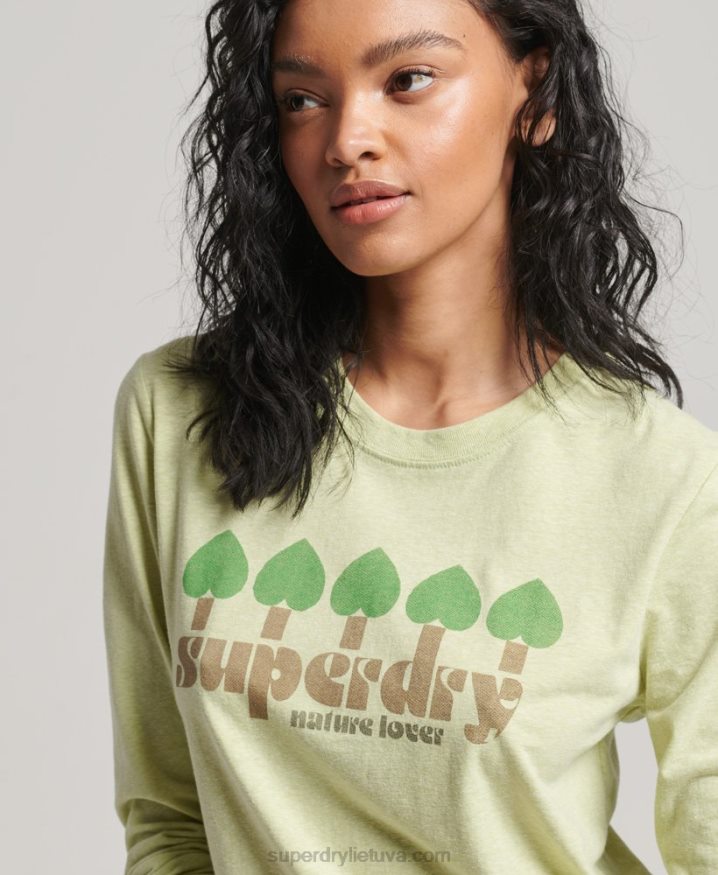 Superdry Vintage Nostalgia Long Sleeve Top Green Women