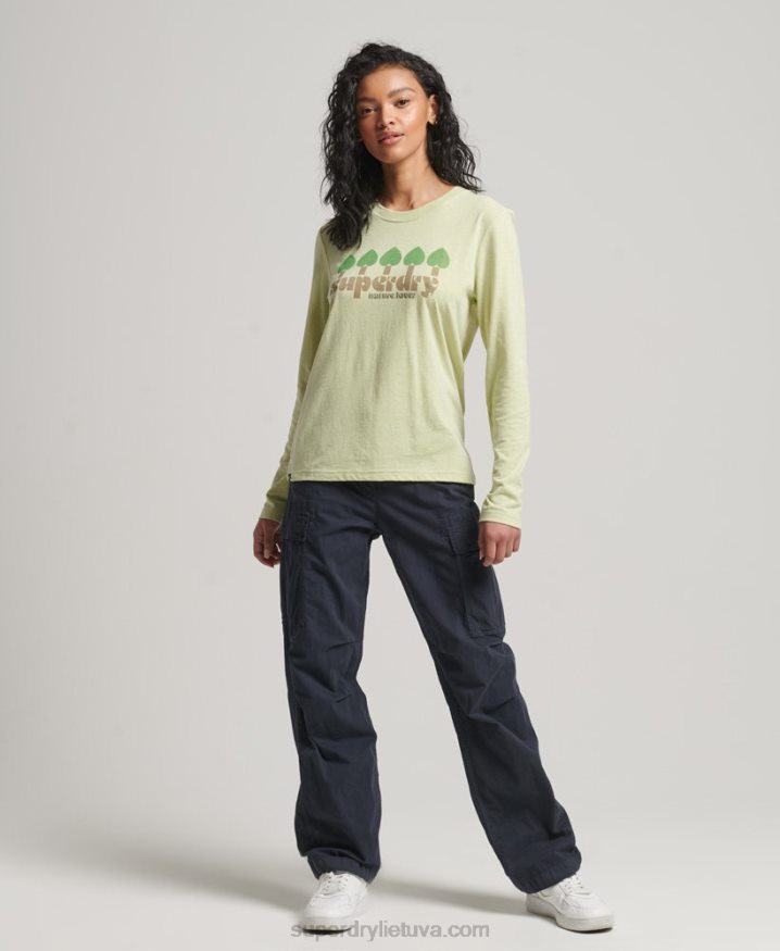 Superdry Vintage Nostalgia Long Sleeve Top Green Women