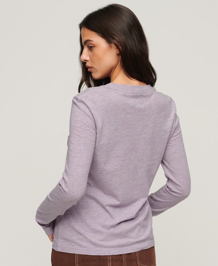 Superdry Vintage Nostalgia Long Sleeve Top Purple Women