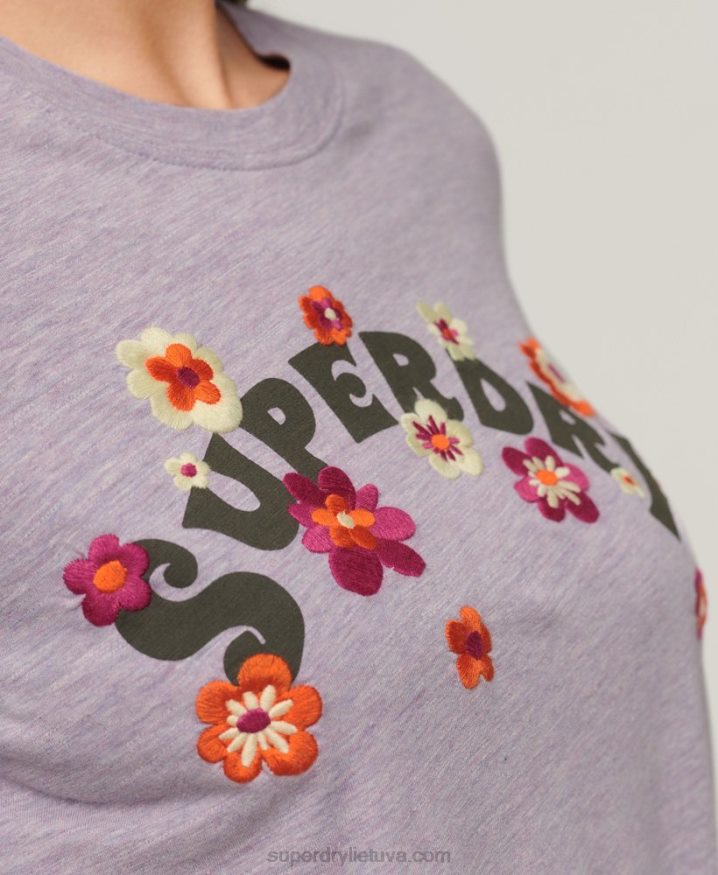 Superdry Vintage Nostalgia Long Sleeve Top Purple Women