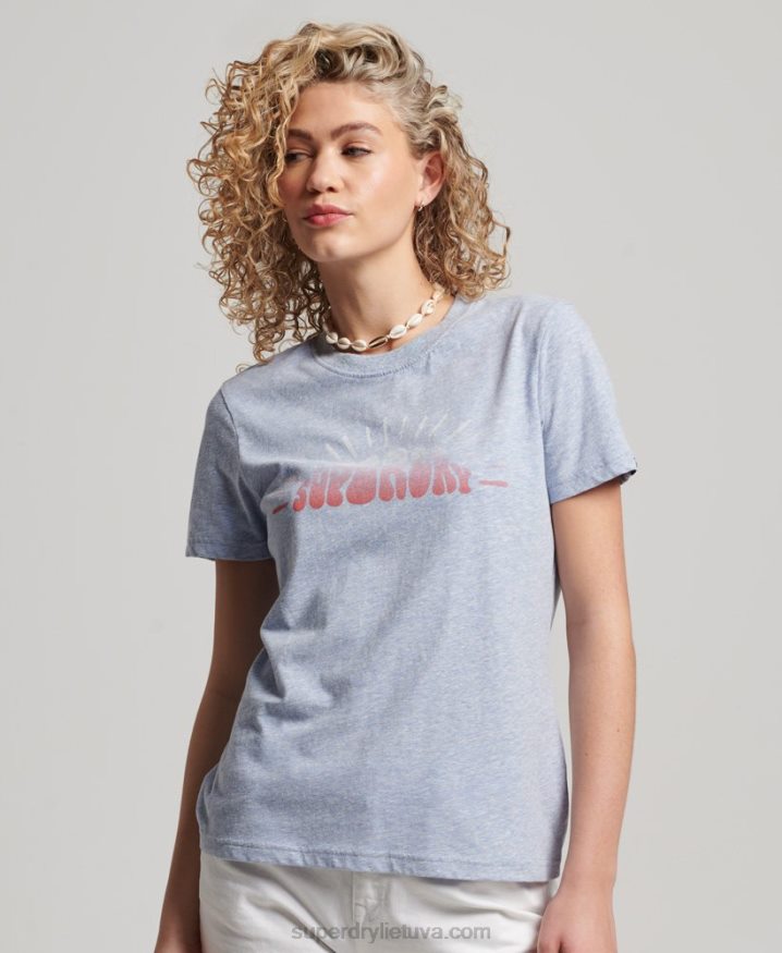 Superdry Vintage Nostalgia T-Shirt Light Blue Women