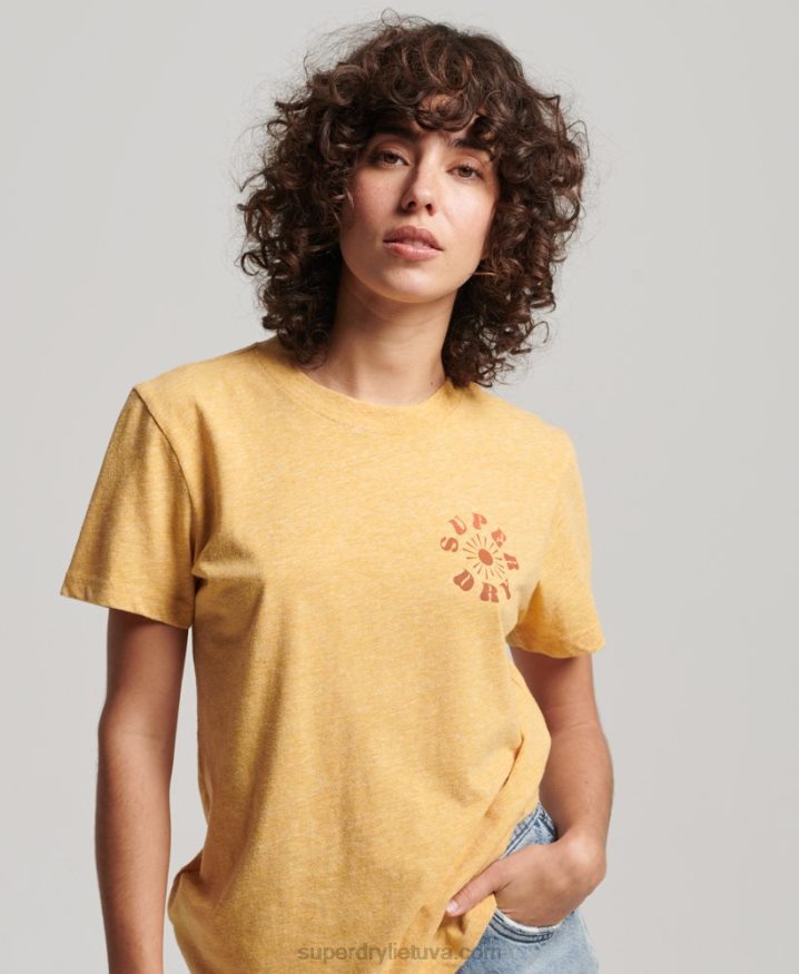 Superdry Vintage Nostalgia T-Shirt Yellow Women