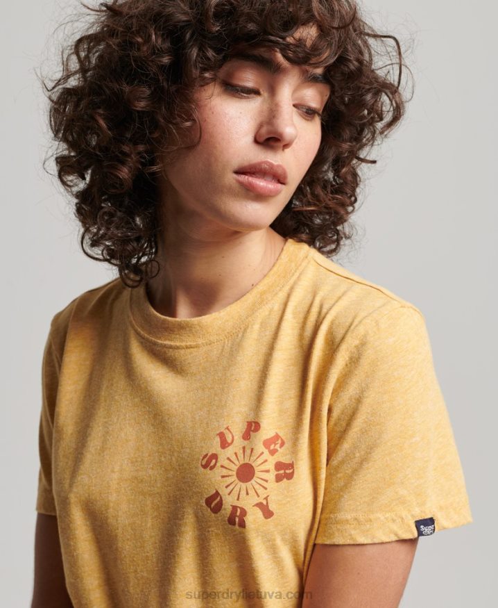 Superdry Vintage Nostalgia T-Shirt Yellow Women