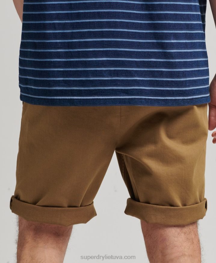 Superdry Vintage Officer Chino Shorts Brown Men