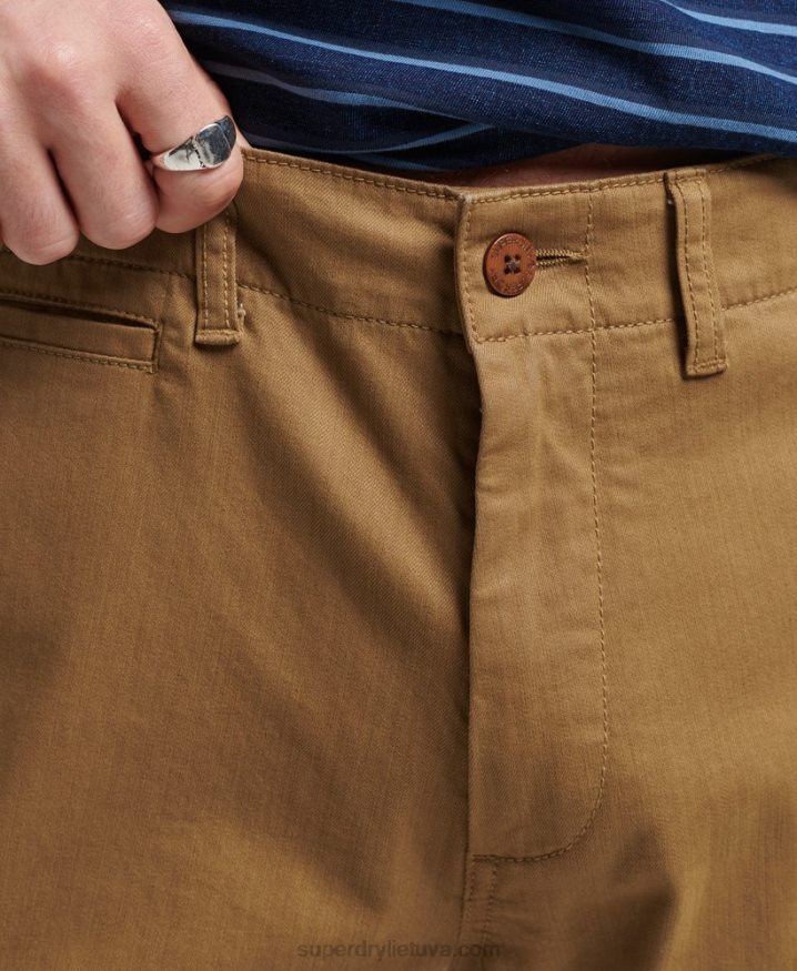 Superdry Vintage Officer Chino Shorts Brown Men