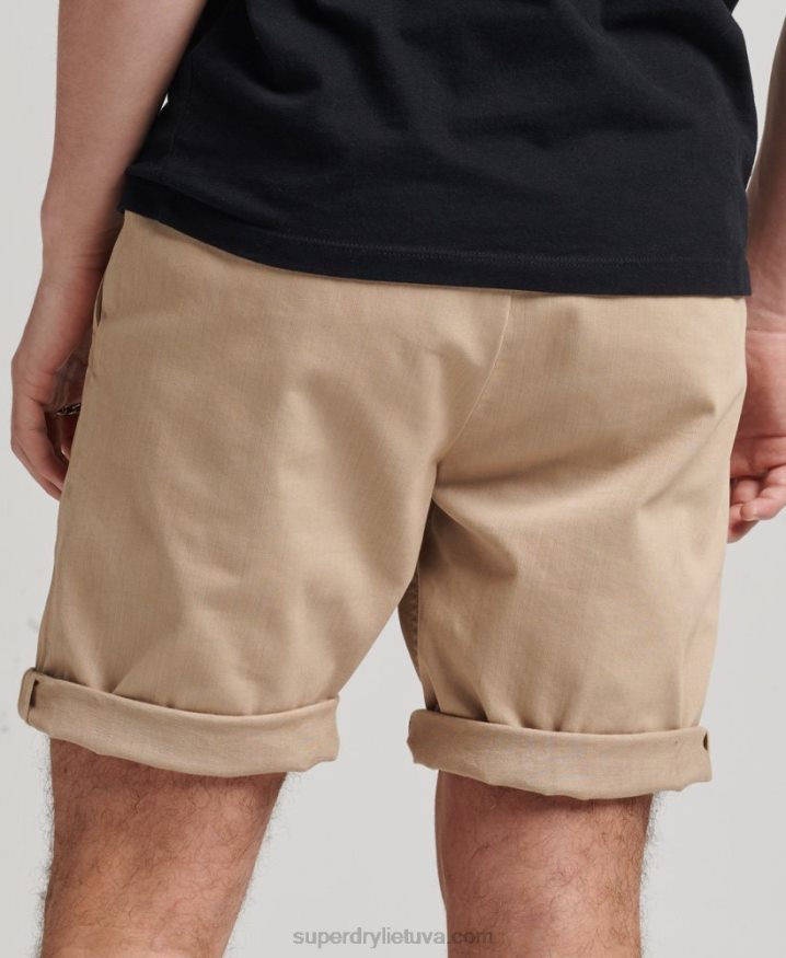 Superdry Vintage Officer Chino Shorts Cream Men