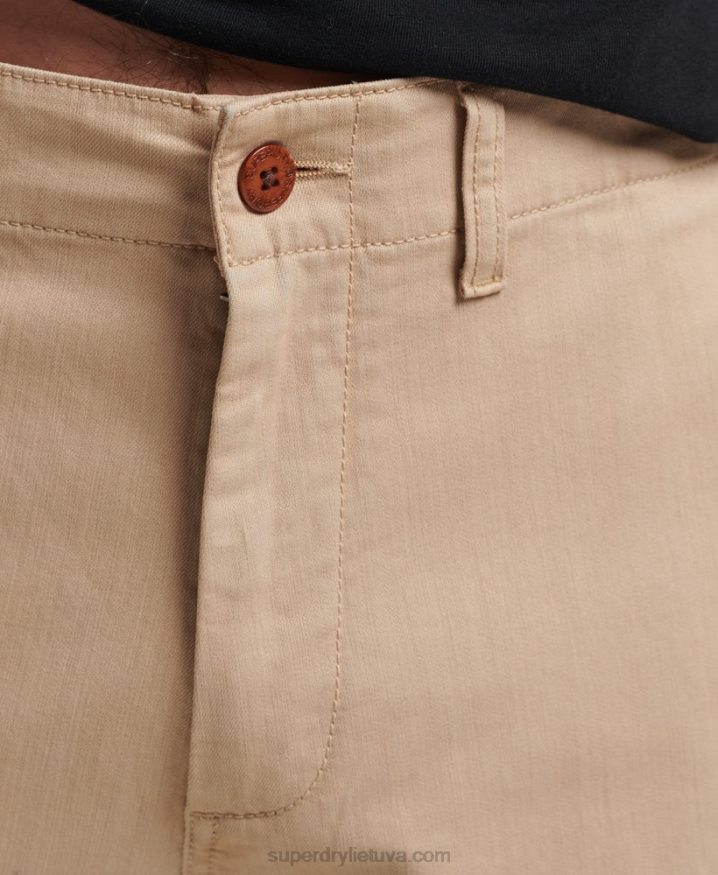 Superdry Vintage Officer Chino Shorts Cream Men