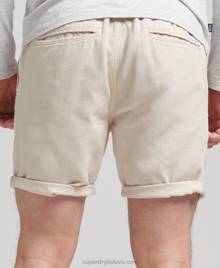 Superdry Vintage Overdyed Shorts Cream Men