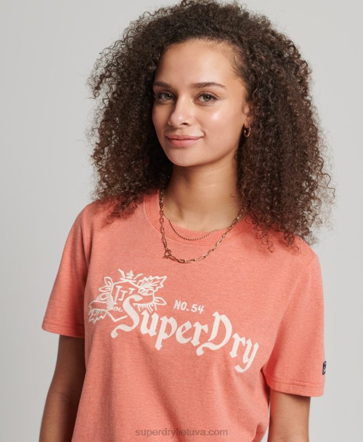 Superdry Vintage Pride In Craft T-Shirt Coral Women