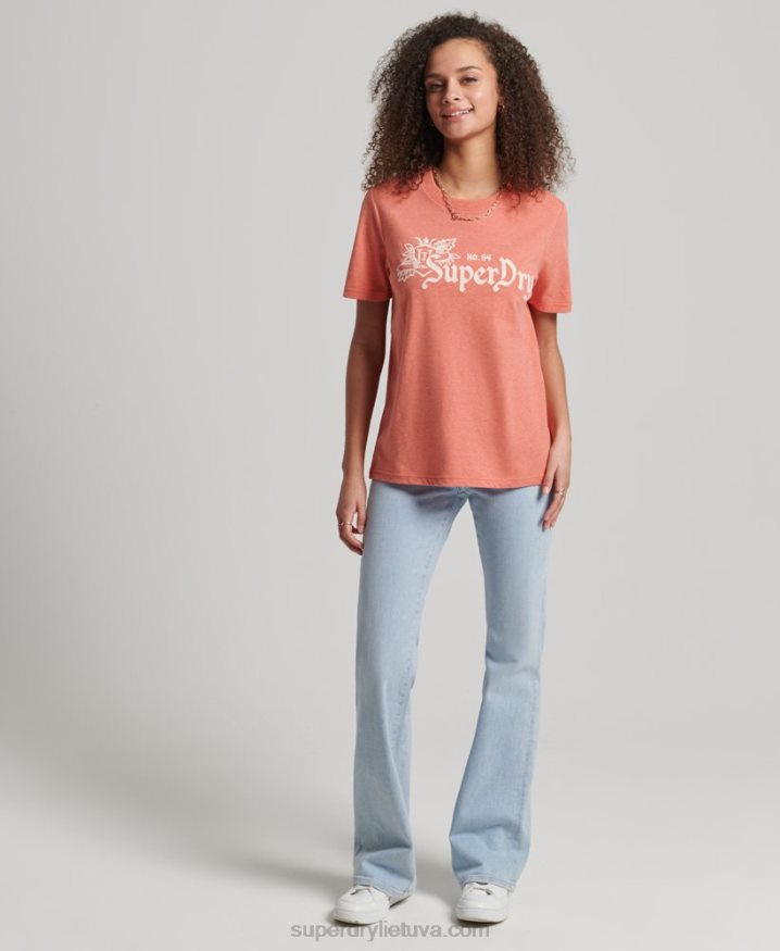 Superdry Vintage Pride In Craft T-Shirt Coral Women