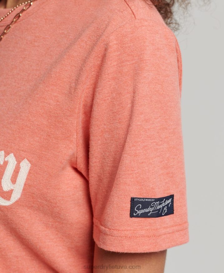 Superdry Vintage Pride In Craft T-Shirt Coral Women