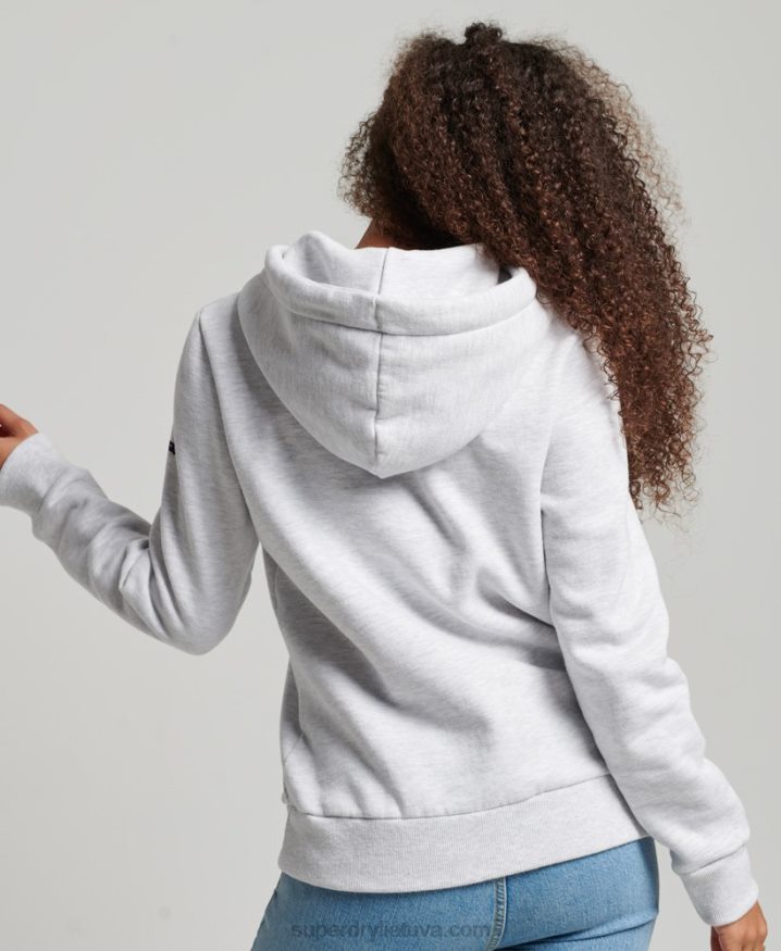 Superdry Vintage Rainbow Hoodie Light Grey Women