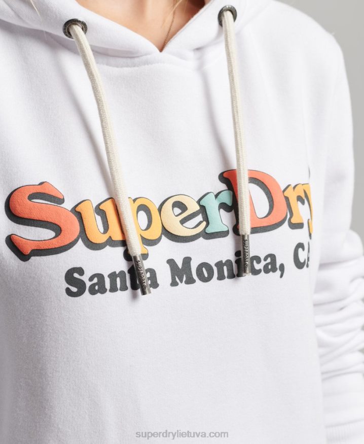 Superdry Vintage Rainbow Hoodie White Women