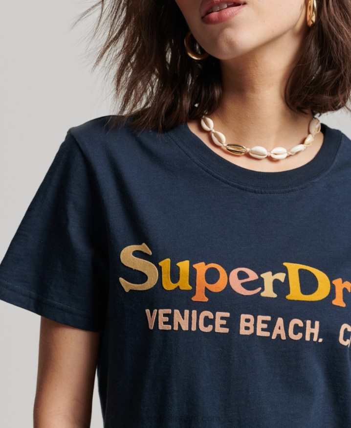 Superdry Vintage Rainbow T-Shirt Navy Women