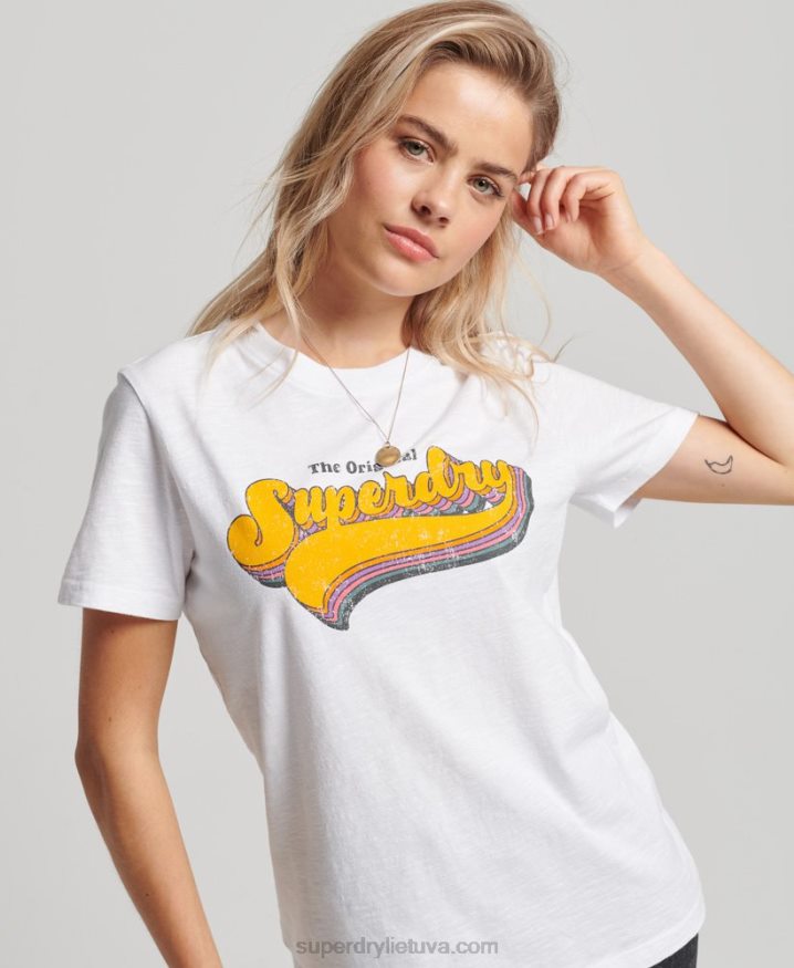 Superdry Vintage Rainbow T-Shirt White Women