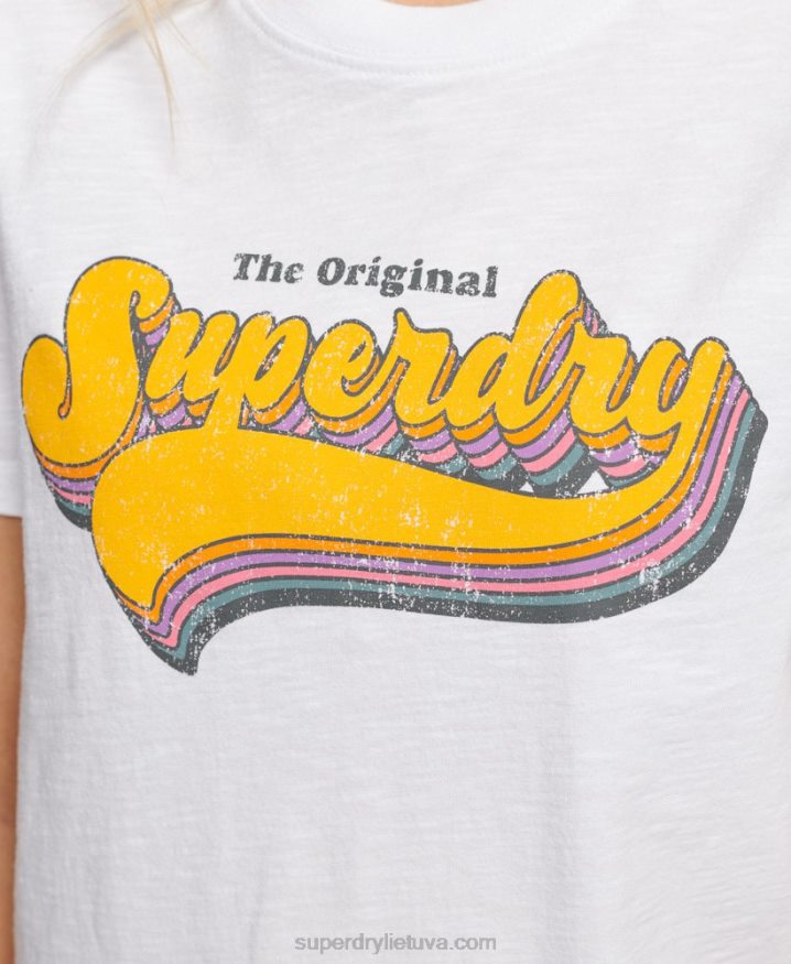 Superdry Vintage Rainbow T-Shirt White Women