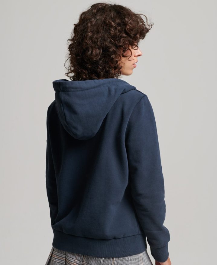 Superdry Vintage Rainbow Zip Hoodie Navy Women