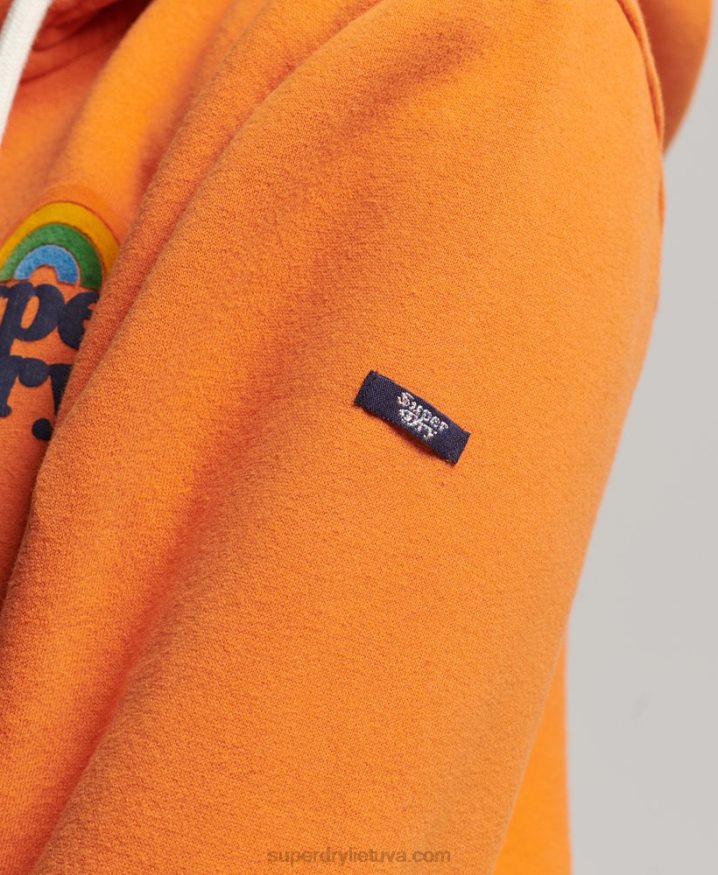 Superdry Vintage Rainbow Zip Hoodie Orange Women