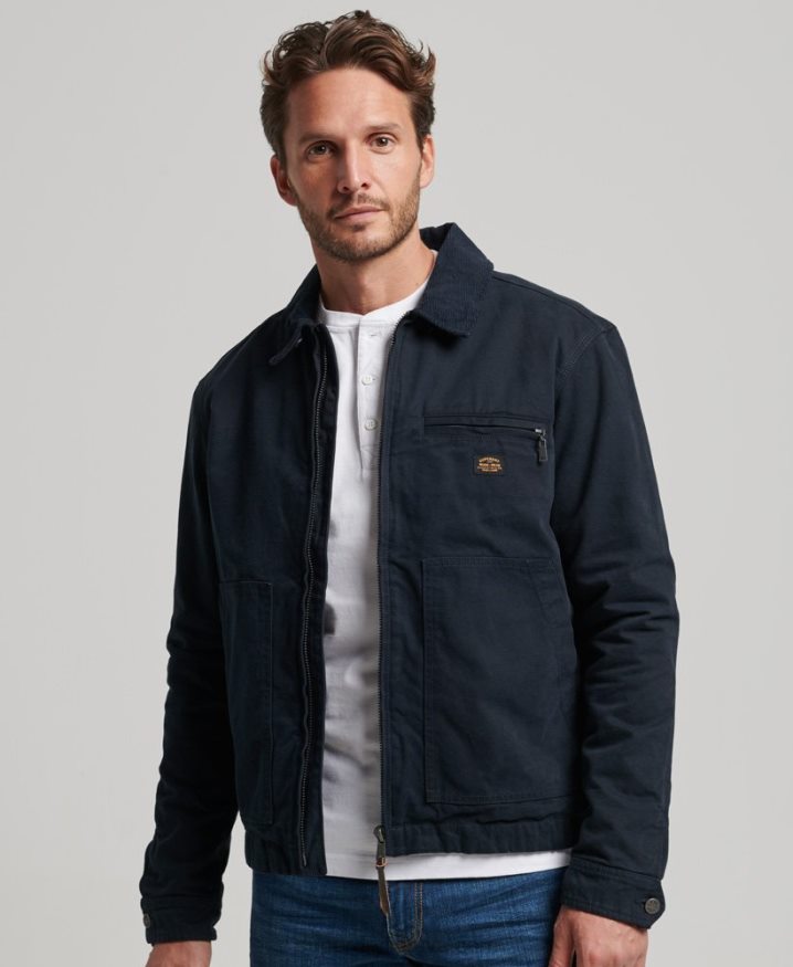 Superdry Vintage Ranch Harrington Jacket Navy Men