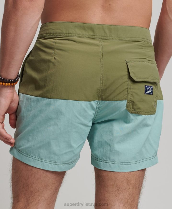 Superdry Vintage Recycled Board Shorts Khaki Men