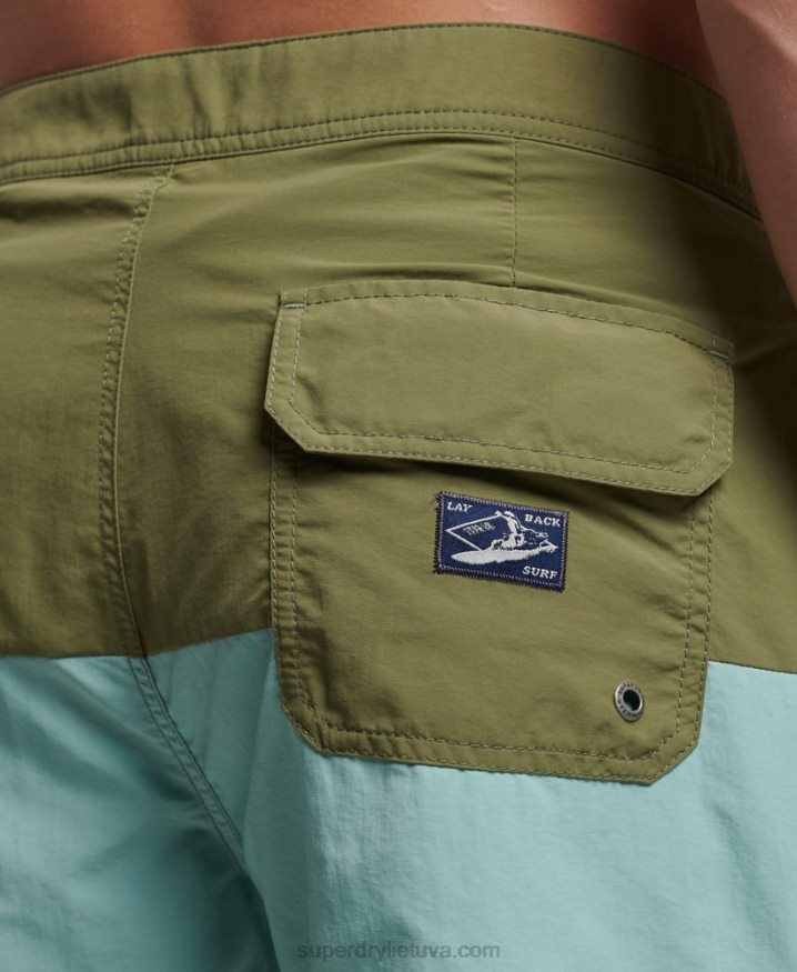 Superdry Vintage Recycled Board Shorts Khaki Men