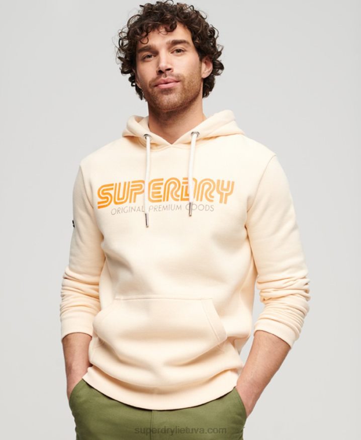 Superdry Vintage Retro Repeat Hoodie Nude Men