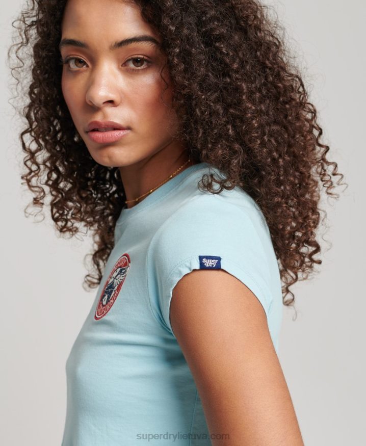 Superdry Vintage Roll With It T-Shirt Light Blue Women