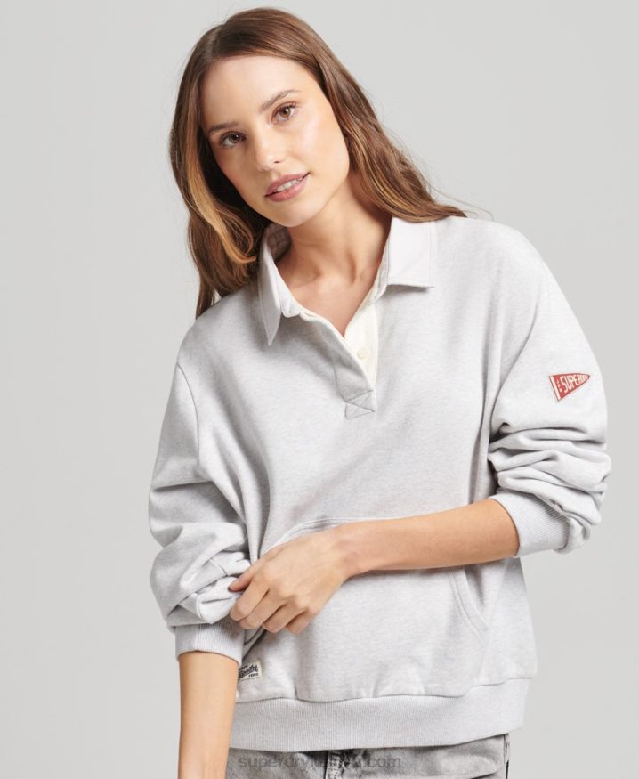 Superdry Vintage Rugby Sweatshirt Light Grey Women