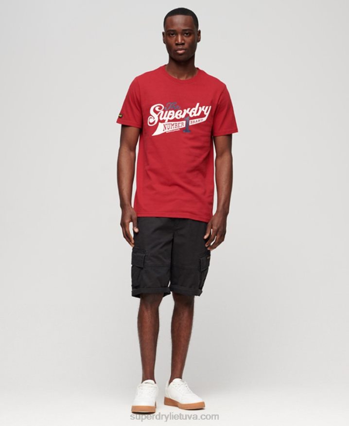 Superdry Vintage Scripted College T-Shirt Red Men